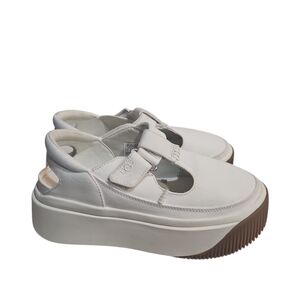 UGG E-Z Dizzy T Strap Open Back White Platform Sneakers Authentic Size7.5